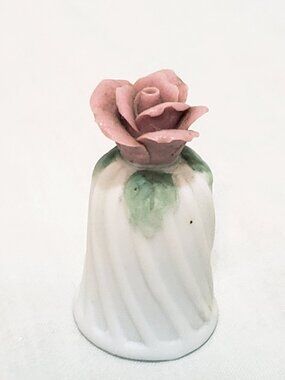 Pink Rose 3D Thimble Porcelain Vintage 1.5" Creative Circle